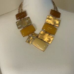 Source Unknown Gold and Yellow Geometric Necklace